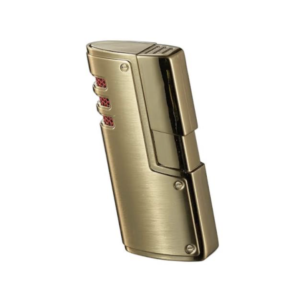 ART DECO GOLD TRIPLE FLAME LIGHTER VISOL