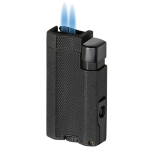 CONCAVE BLACK CRACKLE DUAL LIGHTER VISOL