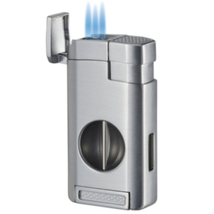 KAMET SILVER TRIPLE TORCH LIGHTER VISOL