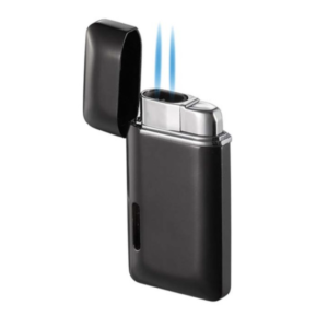 NEVIS BLACK MATTE DUAL TORCH LIGHTER VISOL