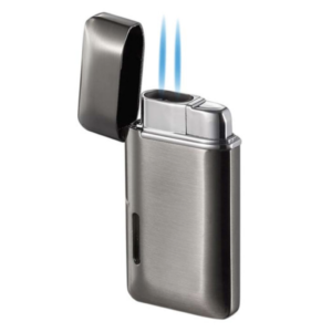 NEVIS GUNMETAL DUAL TORCH LIGHTER VISOL