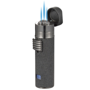 SADDLE BLACK CRACKLE TRIPLE TORCH LIGHTER VISOL
