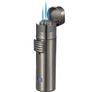 SADDLE GUNMETAL TRIPLE TORCH LIGHTER VISOL