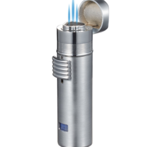 SADDLE SILVER TRIPLE TORCH LIGHTER VISOL